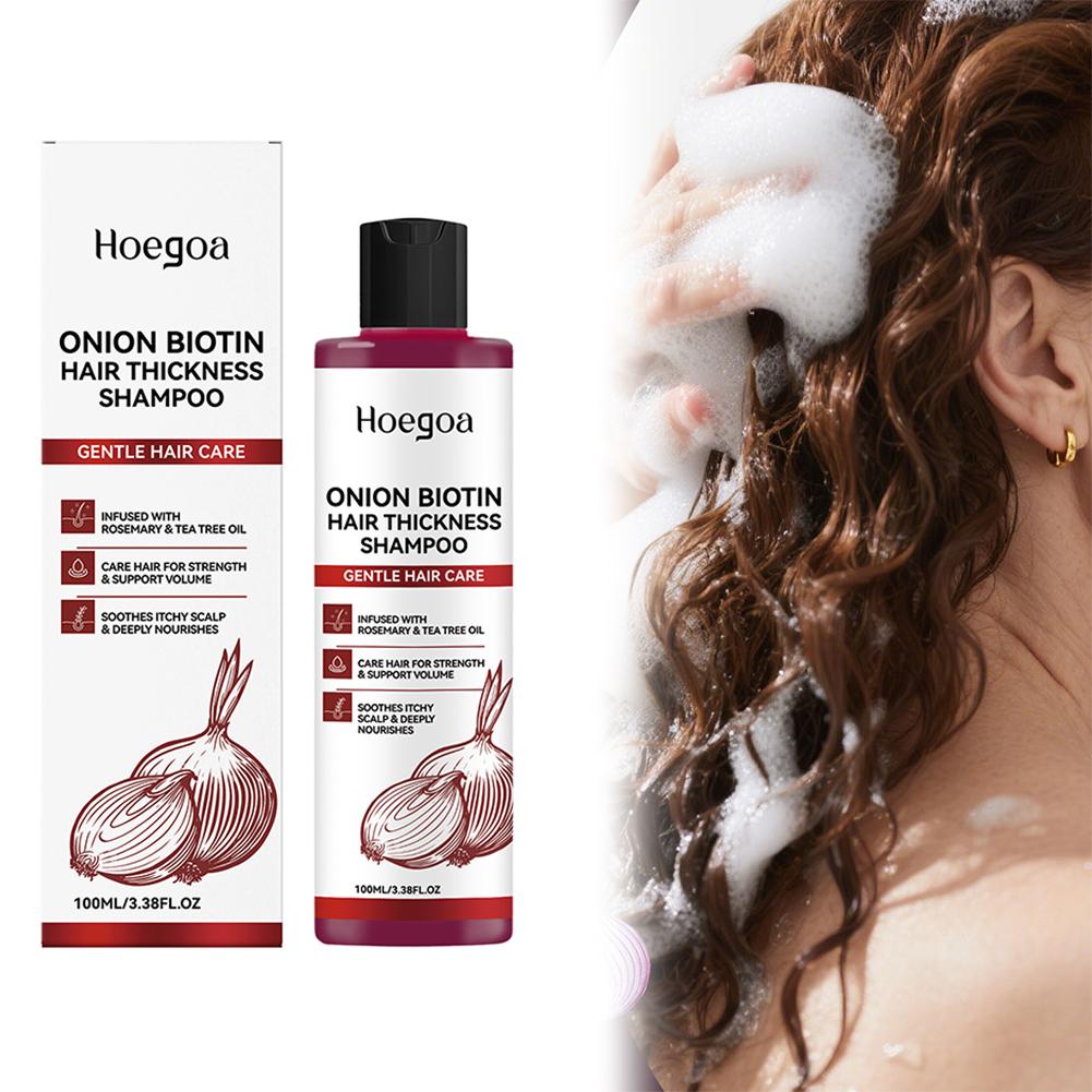 Biotin Shampoo Thickening - Natürliches Zwiebel-Extrakt Biotin-Shampoo für Haarwachstum Nährt