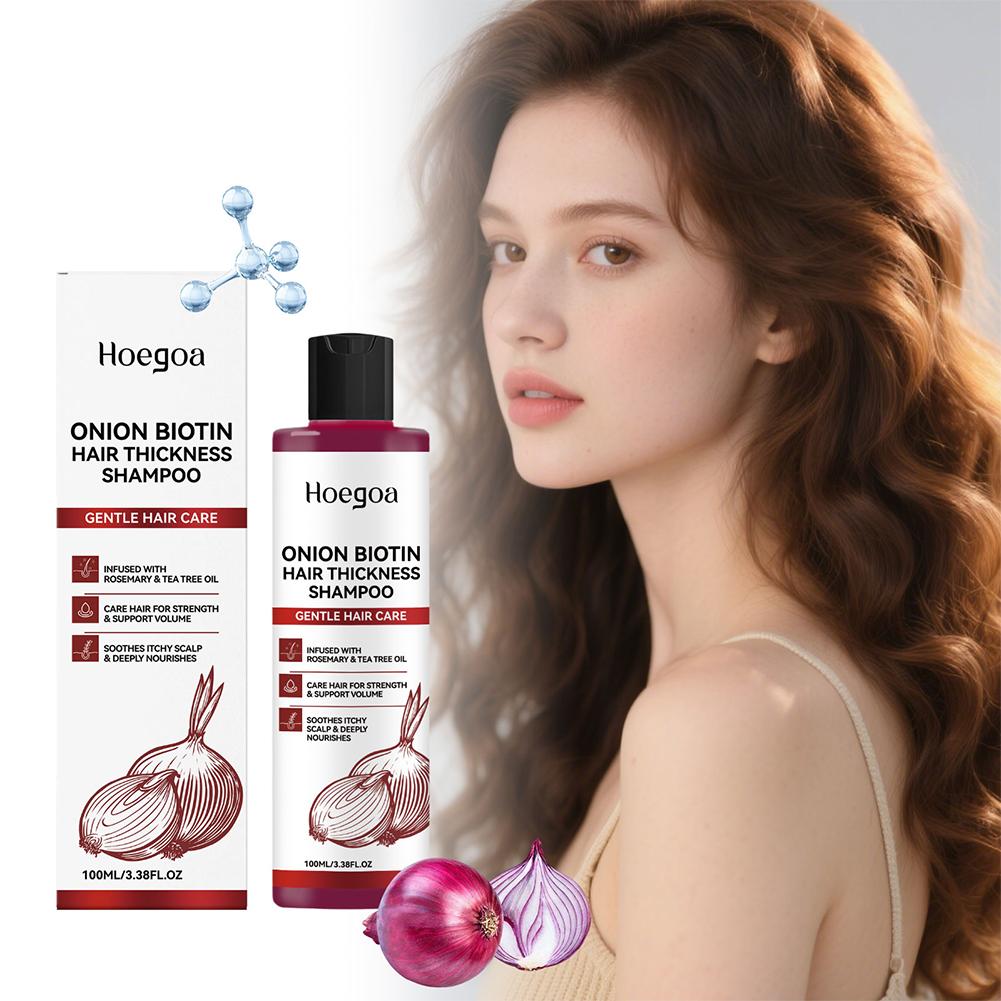 Biotin Shampoo Thickening - 100 ml Zwiebel-Biotin-Shampoo gegen Haarausfall, sanfte
