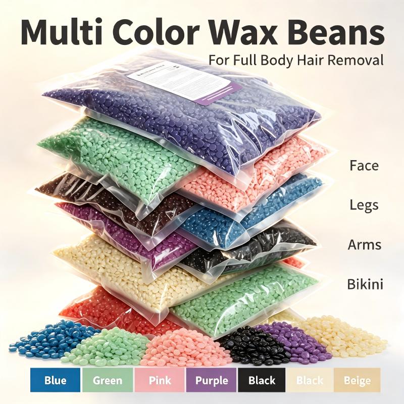 Hair Care Color - Mehrfarbige Hartwachsperlen Schmerzfreie Enthaarungswachsperlen ohne Streifen