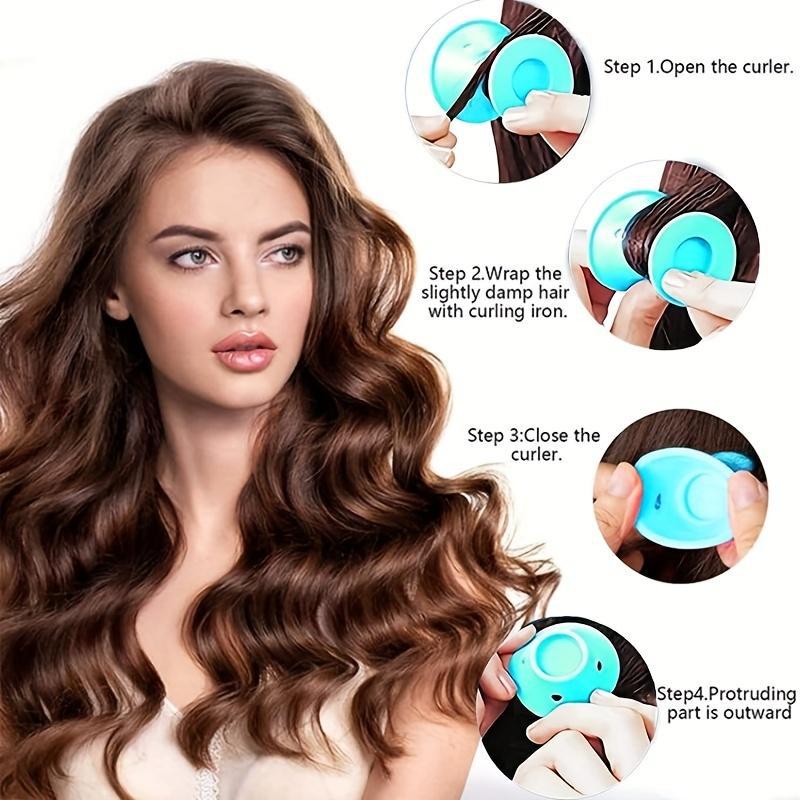 Hair Care For Curly Dry Hair - 10 Stück Lockenwickler, magische Silikon-Lockenwickler, hitzefrei,