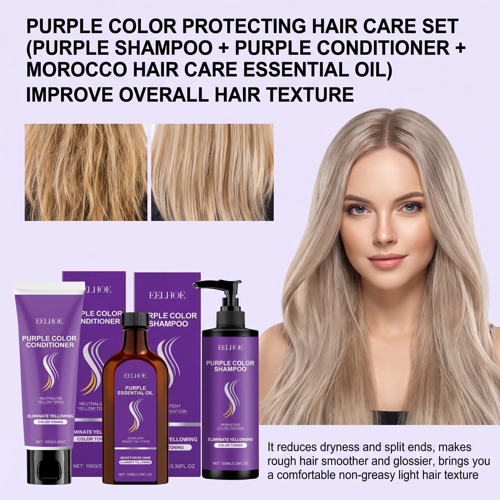 Lila Shampoo-Set mit Condition – Hair Care Color Bewertung und Preis